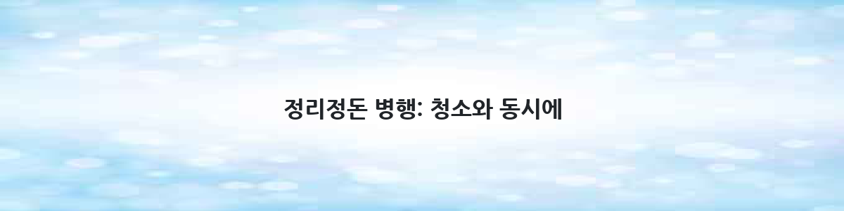 정리정돈 병행: 청소와 동시에