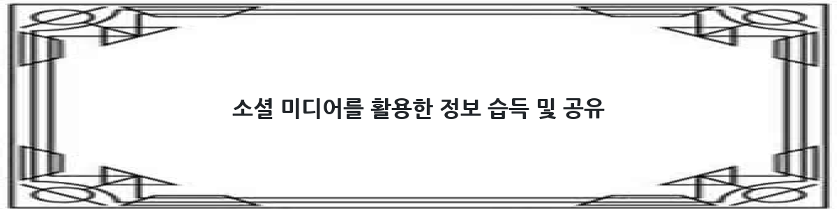 소셜 미디어를 활용한 정보 습득 및 공유