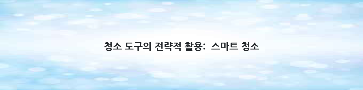 청소 도구의 전략적 활용:  스마트 청소