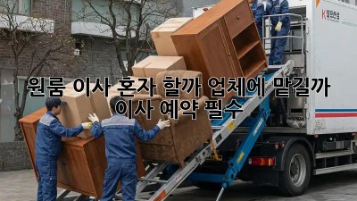 원룸 이사, 혼자 할까? 업체에 맡길까? 이사 예약 필수!