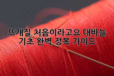 뜨개질 처음이라고요? 대바늘 기초 완벽 정복 가이드! ✨