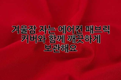 겨울잠 자는 에어컨, 패브릭 커버와 함께 깨끗하게 보관해요!