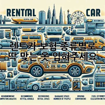 🚗 렌트카 보험, 종류별로 딱 맞는 옷 입혀주세요! 🛡️