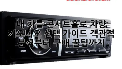 내 차를 콘서트홀로! 차량 카오디오 선택 가이드: 객관적 분석부터 구매 꿀팁까지