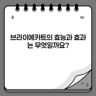 브리이에카트 완벽 가이드: 제품 정보, 사용법, 효과 및 주의사항 총정리