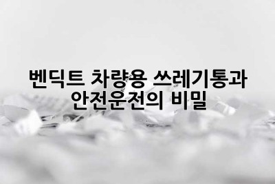 벤딕트 차량용 쓰레기통과 안전운전의 비밀🤫