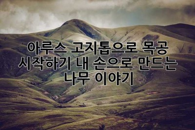 아루스 고지톱으로 목공 시작하기: 내 손으로 만드는 나무 이야기