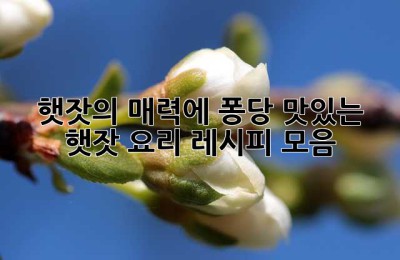 햇잣의 매력에 퐁당! 맛있는 햇잣 요리 레시피 모음🌰