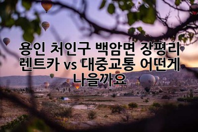 용인 처인구 백암면 장평리 렌트카 vs 대중교통: 어떤게 나을까요?