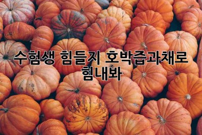 수험생, 힘들지? 호박즙과채로 힘내봐! 💪