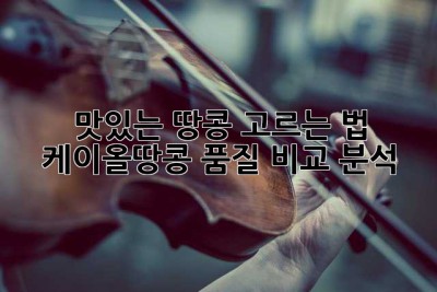 맛있는 땅콩 고르는 법: 케이올땅콩 품질 비교 분석!