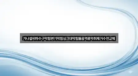 가나설비하수구막힘변기막힘싱크대막힘뚫음역류악취제거수전교체
