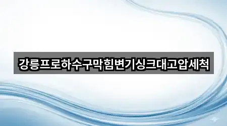 강릉프로하수구막힘변기싱크대고압세척