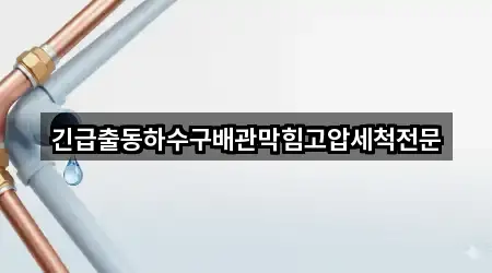 긴급출동하수구배관막힘고압세척전문