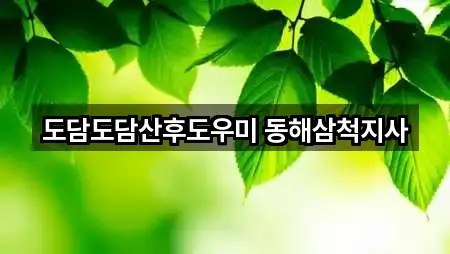동해시 지가동 산후조리원 1곳 주소 정리