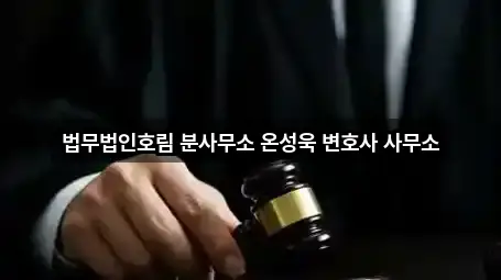 법무법인호림 분사무소 온성욱 변호사 사무소