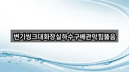 변기씽크대화장실하수구배관막힘뚫음