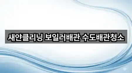 새얀클리닝 보일러배관 수도배관청소