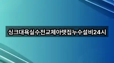 싱크대욕실수전교체아랫집누수설비24시
