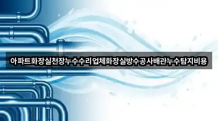 아파트화장실천장누수수리업체화장실방수공사배관누수탐지비용
