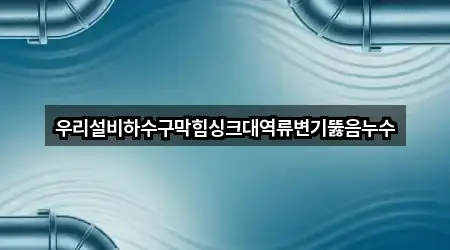 우리설비하수구막힘싱크대역류변기뚫음누수
