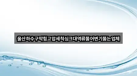 울산하수구막힘고압세척싱크대역류뚫어변기뚫는업체