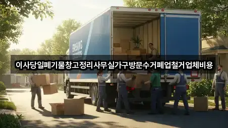 이사당일폐기물창고정리사무실가구방문수거폐업철거업체비용