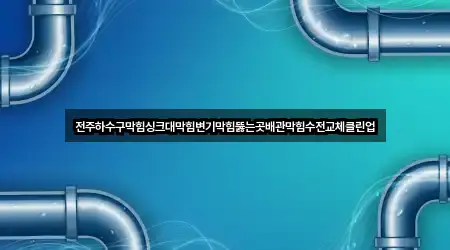 전주하수구막힘싱크대막힘변기막힘뚫는곳배관막힘수전교체클린업
