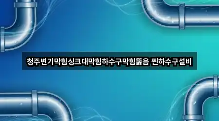 청주변기막힘싱크대막힘하수구막힘뚫음 찐하수구설비