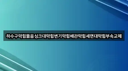 하수구막힘뚫음싱크대막힘변기막힘배관막힘세면대막힘부속교체