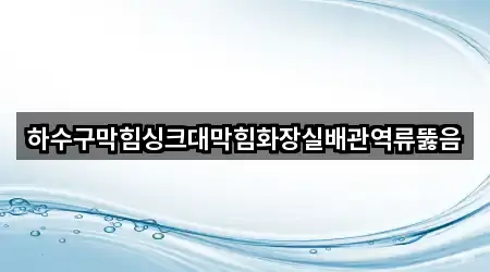 하수구막힘싱크대막힘화장실배관역류뚫음