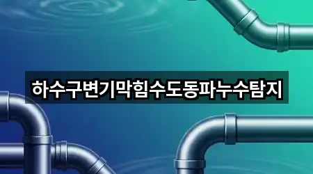 하수구변기막힘수도동파누수탐지