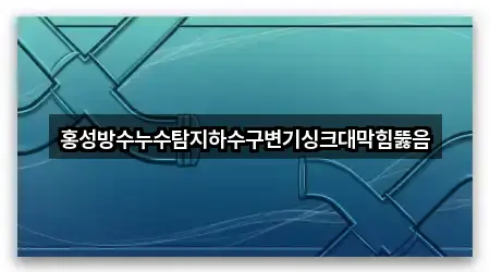 홍성방수누수탐지하수구변기싱크대막힘뚫음